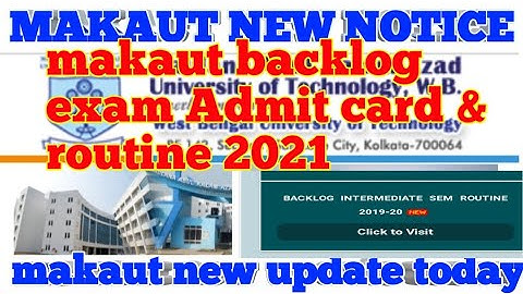 #makaut admit card and routine download backlog exam 2021