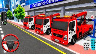 All Tow Truck Parking Challenge! 3 Red Trucks in Auto Repair Shop 🚨 | 3D Driving Class screenshot 1