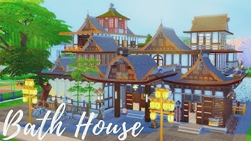 🌸 JAPANESE BATH HOUSE 🌸 | BUILDING NEWCREST | The Sims 4 - Speed Build (NO CC)