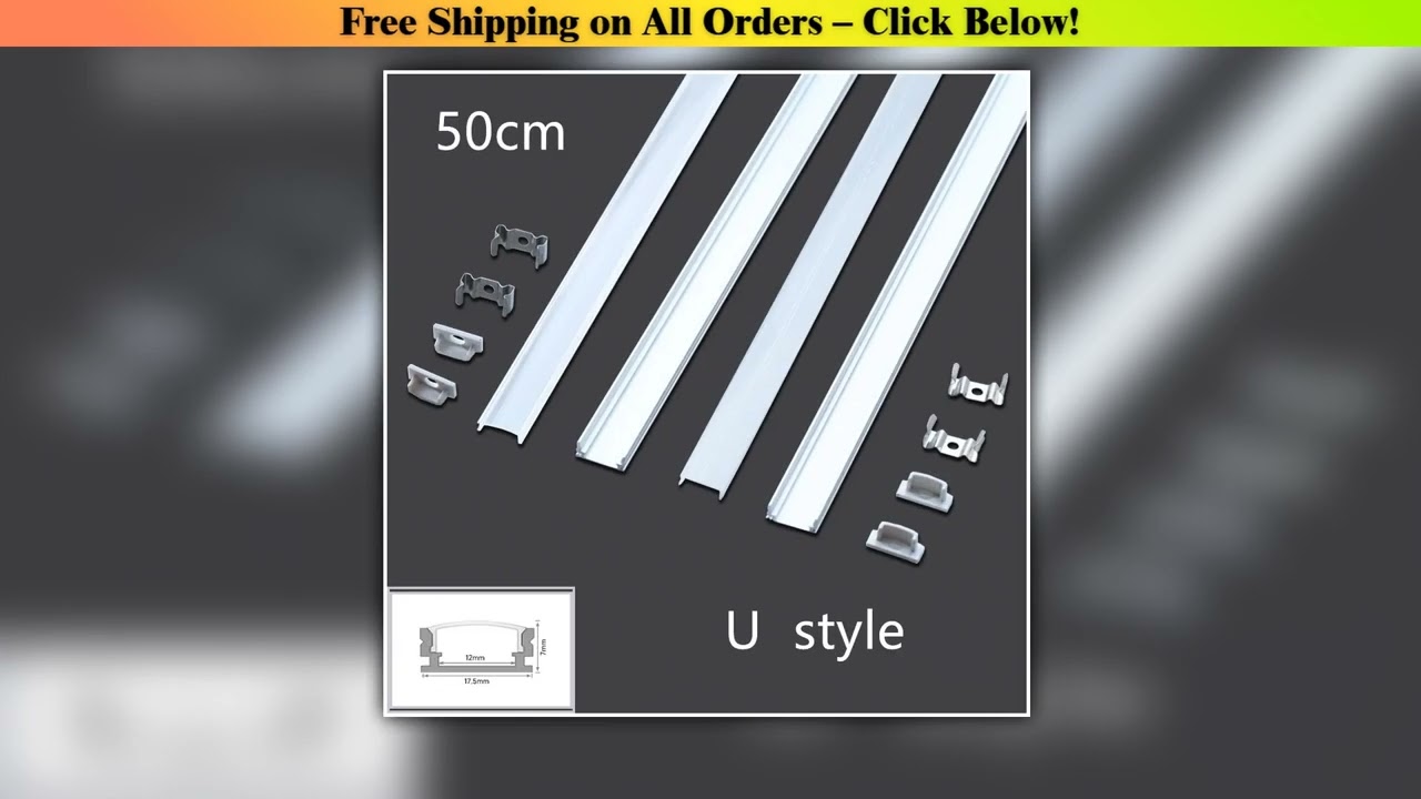 LED aluminum channel 0.5m for 3528 5630 5050 LED strip U/V shape milky white cover/transparent