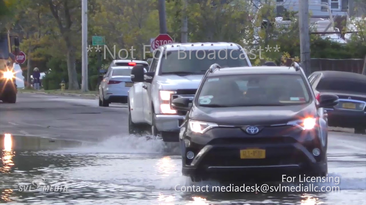 Freeport, New York Coastal Flooding During Morning Commute October