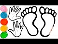 How To Draw Cute Hands and Feet Drawing for Kids & Toddlers | How to Draw, Paint Body Parts