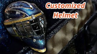 How I FLAKED OUT and Spun Gold leaf on a Hockey goalie Helmet