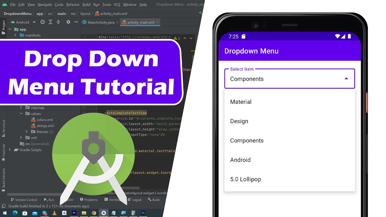 How To Make Drop Down List in Android Studio - YouTube