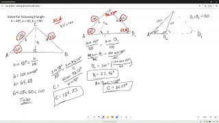 Law of Sines - Solving SSA (Acute with 2 Soln)