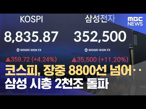 코스피, 장중 8800선 넘어‥삼성 시총 2천조 돌파 (2026.06.01/뉴스외전/MBC)