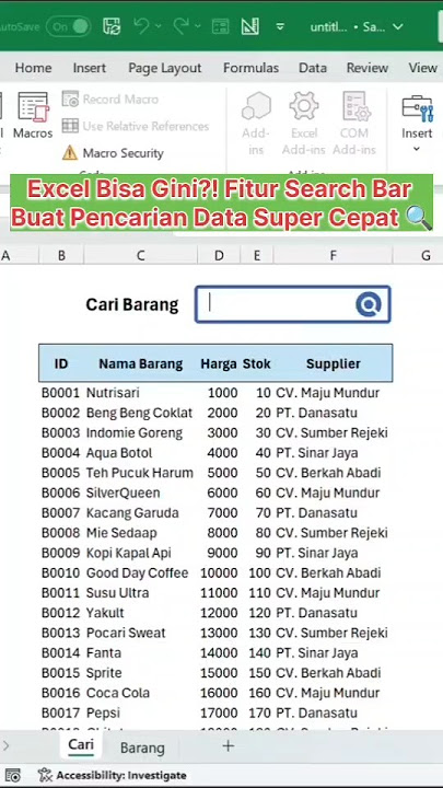 Download lagu Excel Bisa Gini?! Fitur Search Bar Buat Pencarian Data Super Cepat 🔍