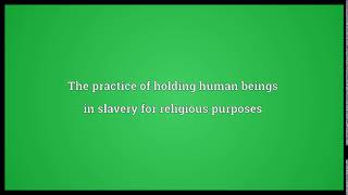 Ritual servitude Meaning | Wordogram