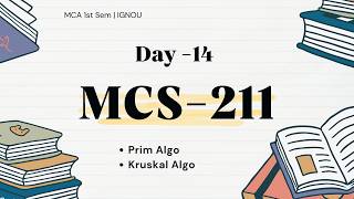 👉 Day 14 | Prim’s Algorithm & Kruskal Algorithm Explained Easily| MCS-211 | DAA 20 Day Challenge MCA