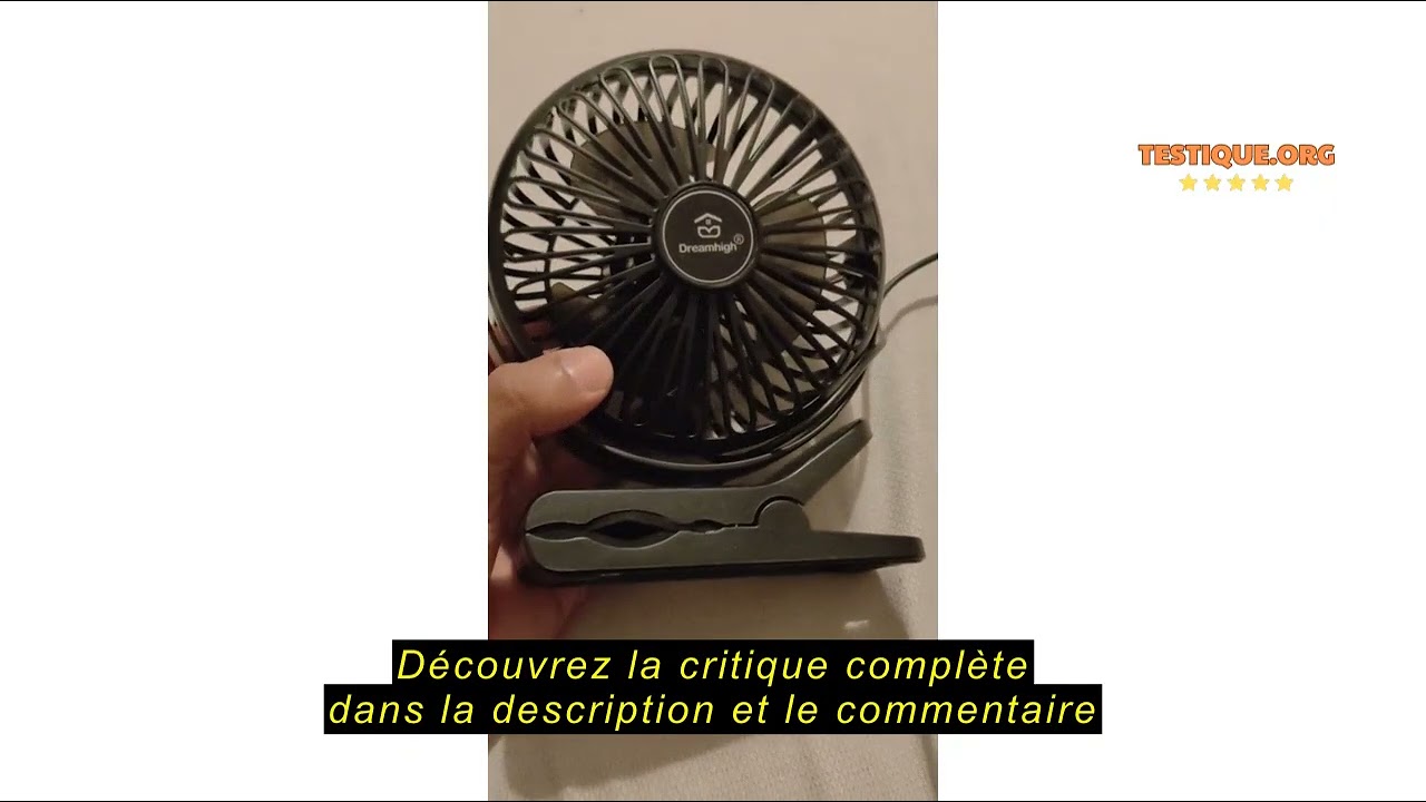 Avis sur la Dreamhigh® Mini USB Fan, 360° Adjustable Silent Fan, 3 Speed Desk Fan with 1.2 m Cable,