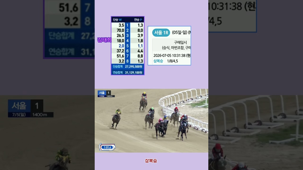 [경마] 경주 흐름을 파악하는  김태희기수.
