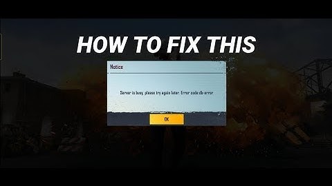 BGMI Server is busy please try again later  error code db error How to fix db error