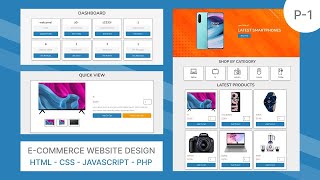Full Stack E-Commerce Website using HTML -CSS - JS - PHP | Admin Register Login & Dashboard (Part 1)