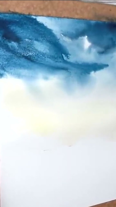 Abstract Watercolour Painting - Using Just 2 Colours & a Plastic Card!!