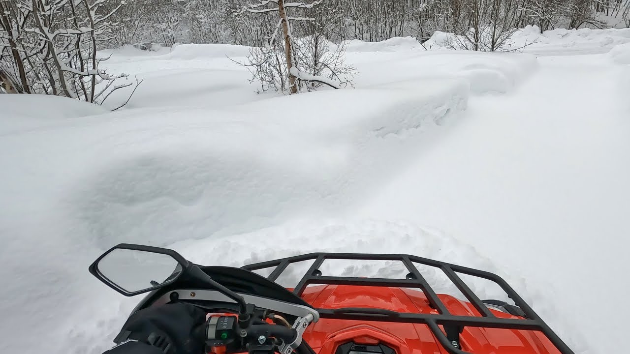 More snow, ATV plowing snow with my Cforce 520 L YouTube