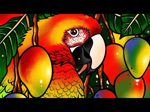 РАСКРАСКА ПОПУГАЙ. Мультфильм для детей. Мультик для малышей.