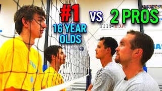 2 Professional Volleyball Players vs Top 16U Players