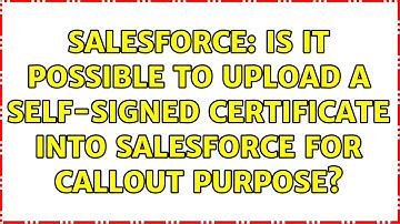 Salesforce: Is it possible to upload a self-signed certificate into Salesforce for callout purpose?