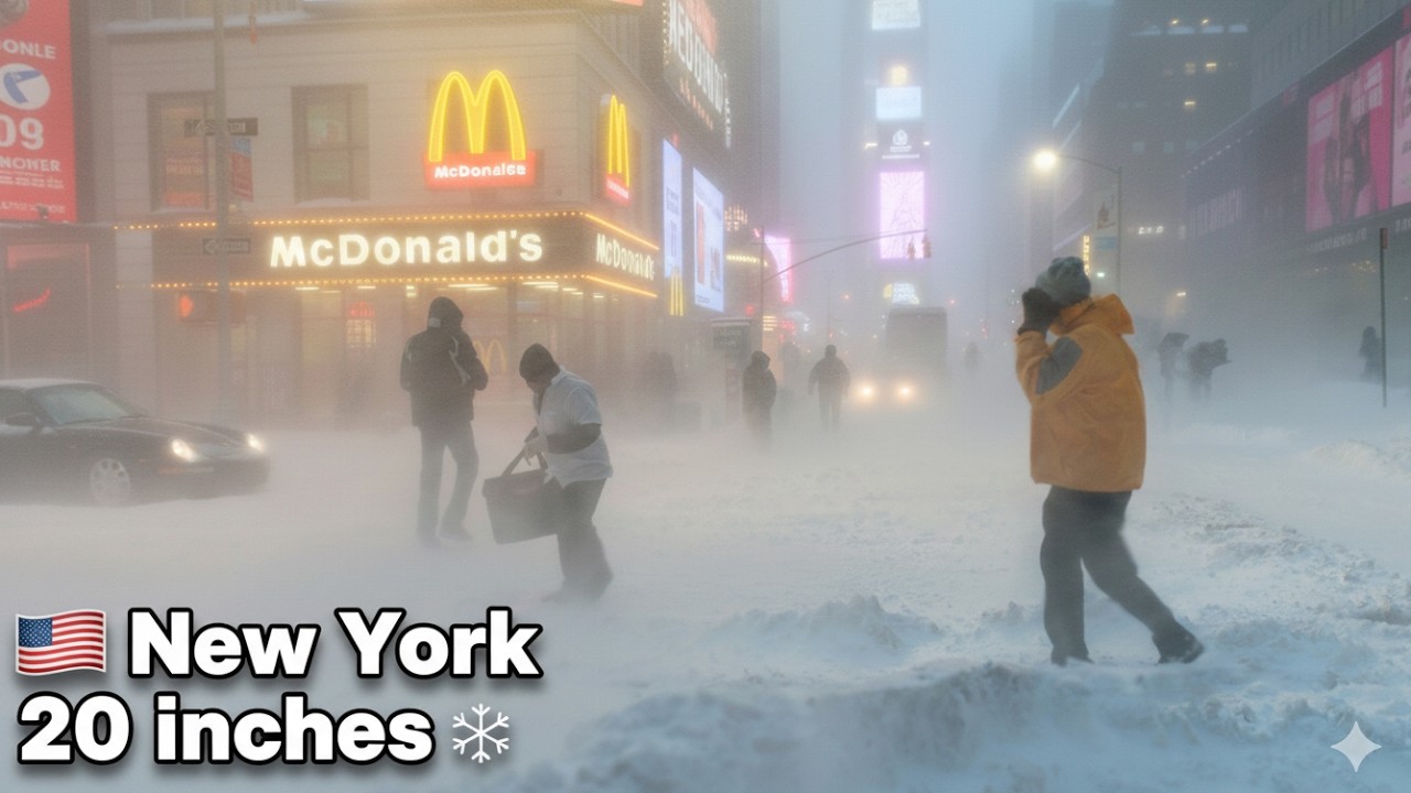 🇺🇸 МОЩНАЯ метель обрушилась на Нью-Йорк ❄️ 【 50 сантиметров снега