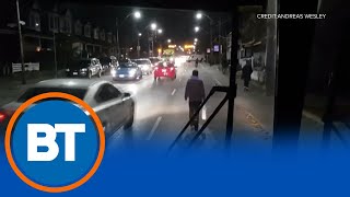 Woman Blocks Path Of Bus That Was Too Crowded To Board