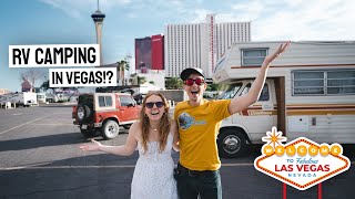 Overnight RV Camping ON THE VEGAS STRIP!?  Sketchy Parking Lot Stay