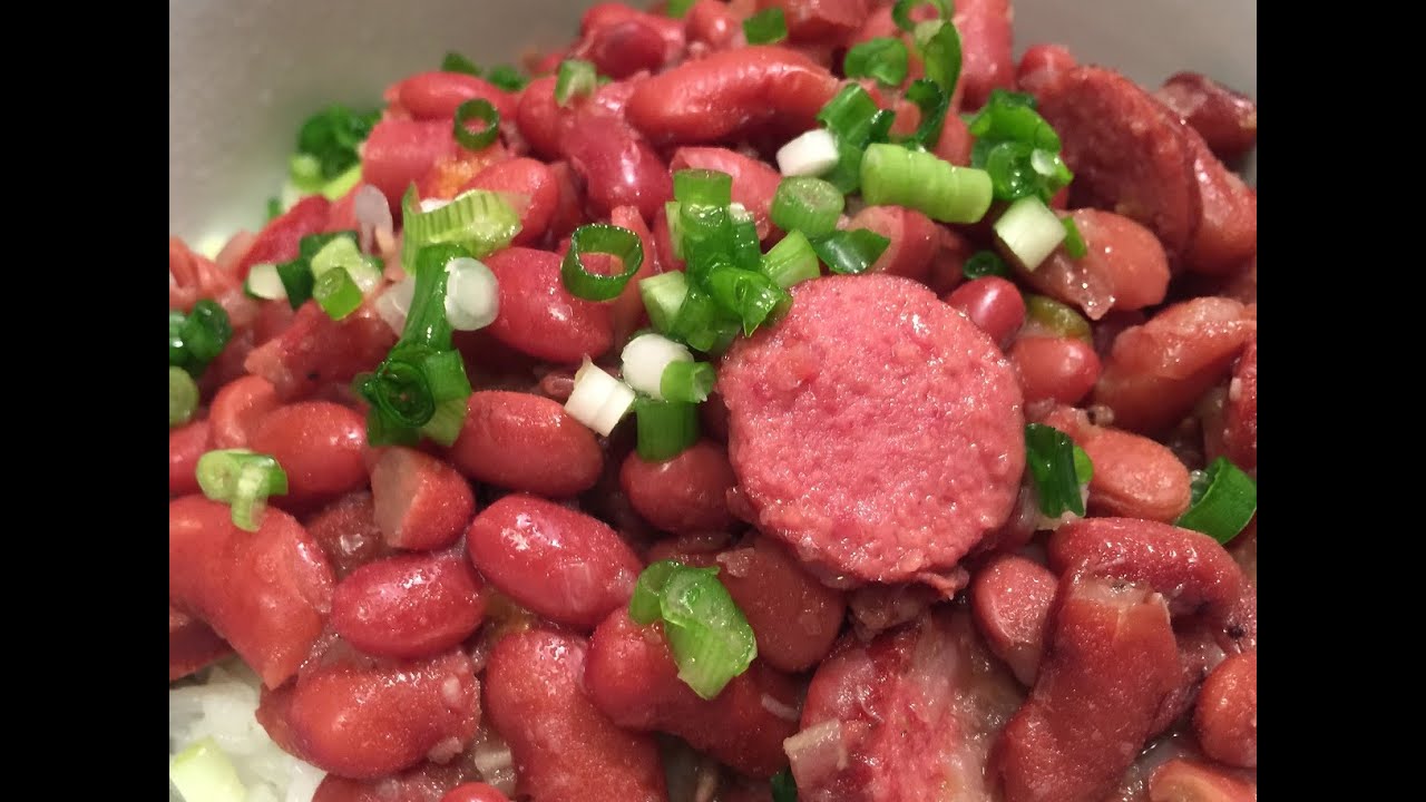 Traditional Louisiana Red Beans and Rice with Sausage YouTube