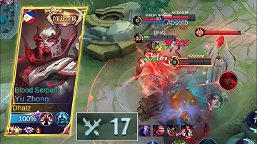 GOODBYE TALENT SYSTEM! MY LAST YU ZHONG GAMEPLAY USING THIS BEST TALENT WITH 17 KILLS! - MLBB