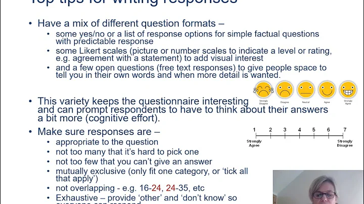 2. Questionnaire design and delivery - Writing questions – top tips