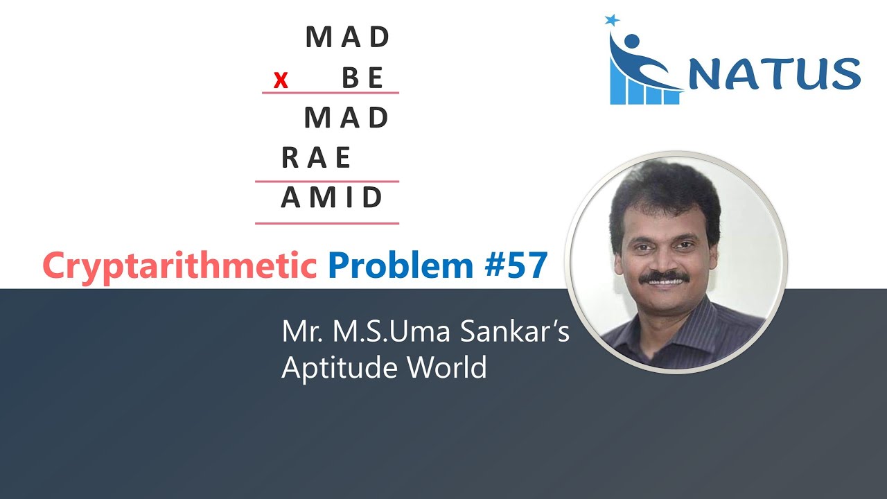 Cryptarithmetic multiplication problem 57 madxbe amid youtube