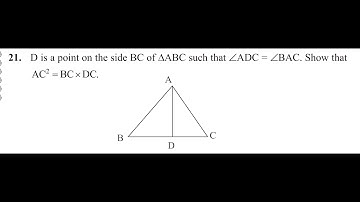 D is a point on the side BC of triangle ABC such that angle ACD = angle BAC show that AC^2= BC.DC .