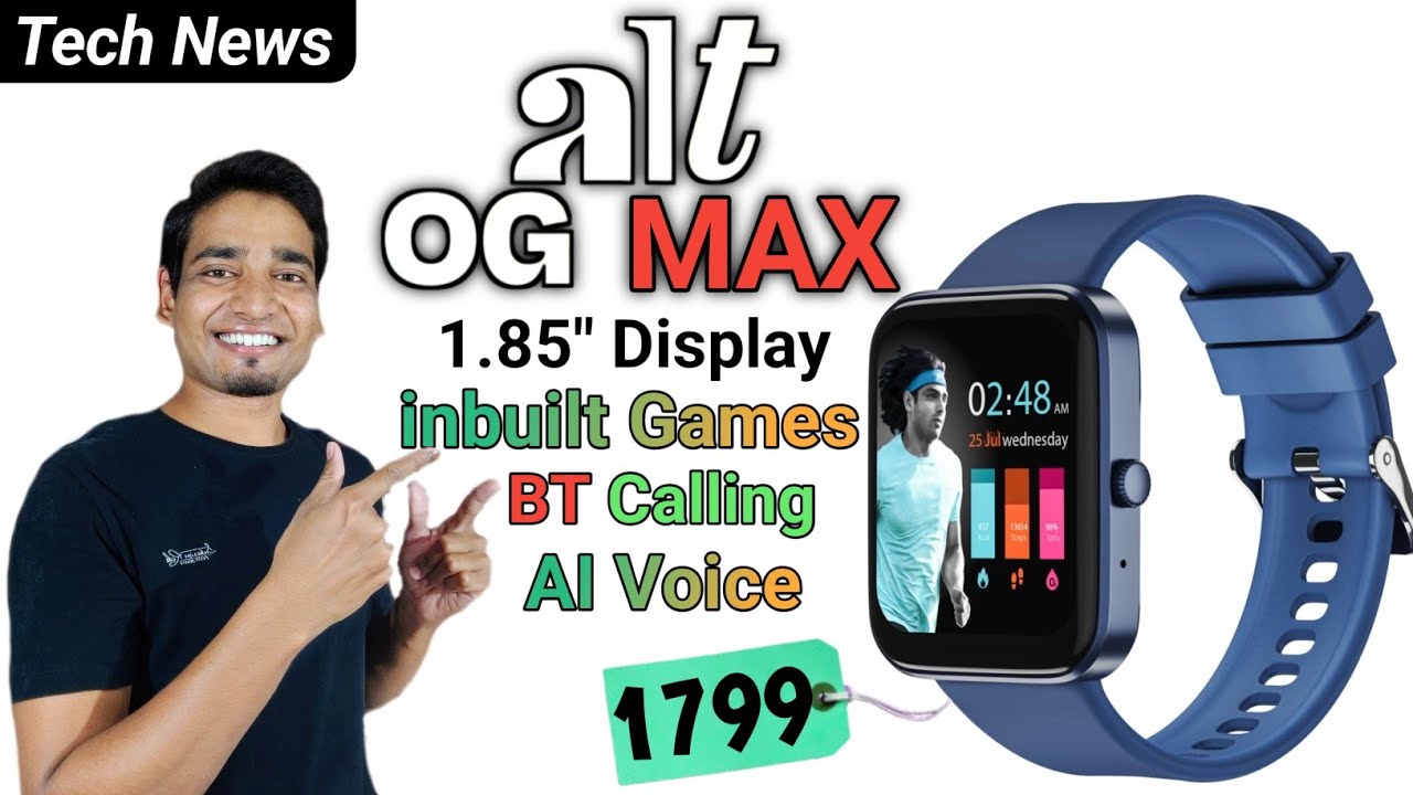 Alt OG Max Smartwatch 🔥| 1.85" TFT LCD Display ⚡| Calling Features 😍| Games & AI Voice | alt og max