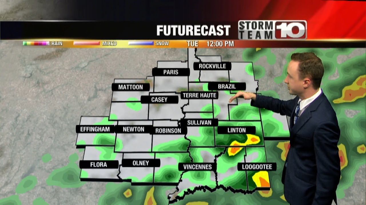Scattered showers and thunderstorms today! - YouTube