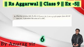 6. Plot the points A(2, 5), B(-2, 2) and C(4, 2) on a graph paper. Join AB, BC and AC. Calculate the