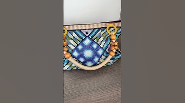 DIY accessory from canvas hand embroidered by double cross stitching | Unique Embroidery on UEonEtsy