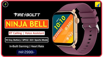 Fire Boltt Ninja Bell | Smartwatch🔥BT Calling | In- Built Games | Voice Assistant🔥Features | Price