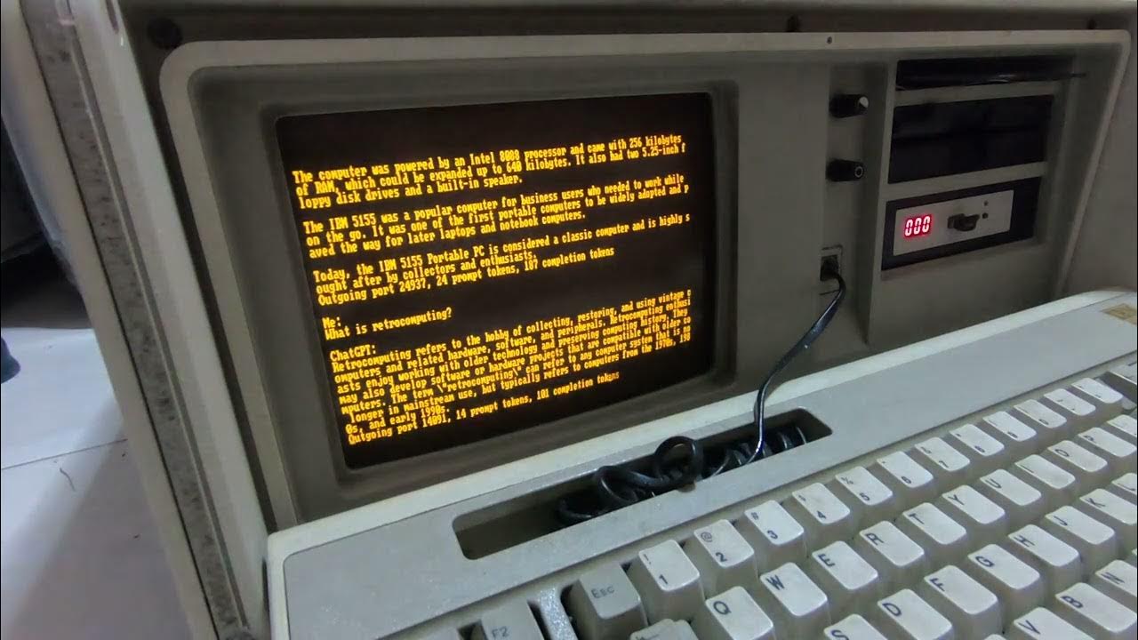 Dos chatgpt client on a 1984 ibm portable pc 5155 youtube