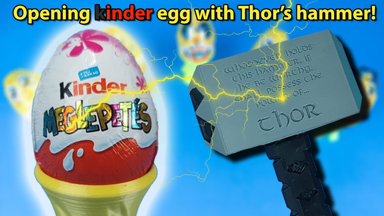 This is how Thor opens a Kinder Surprise EGG (probably) ASMR Special BROKEN MJÖLNIR opening 