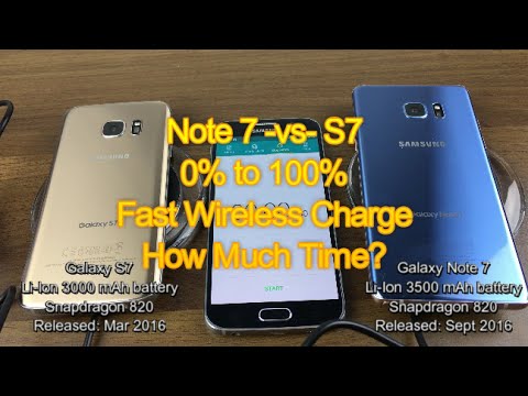 Fast Wireless Charge Test: Galaxy Note 7 vs Galaxy S7  | How Fast from 0% to 100%??