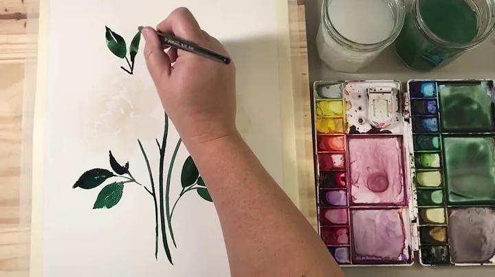 How to paint white flowers -watercolor tutorial