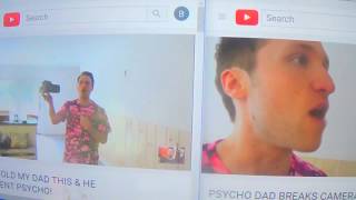 Psycho Dad Breaks Camera (BOTH ANGLES)