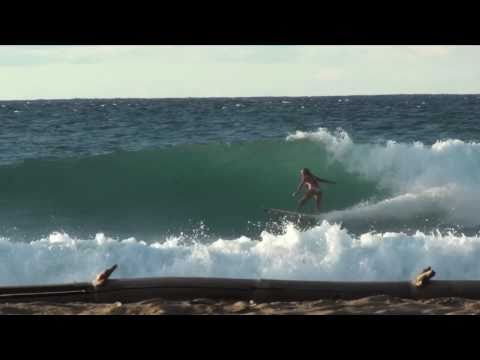 Ariel and Alexis Engstrom surfing Dec. 2010