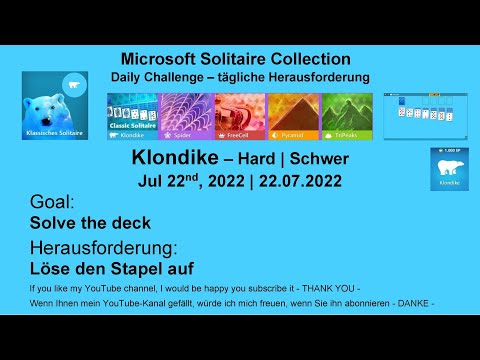 Microsoft Solitaire Collection | Klondike - Hard | Jul 22, 2022 | Daily Challenges