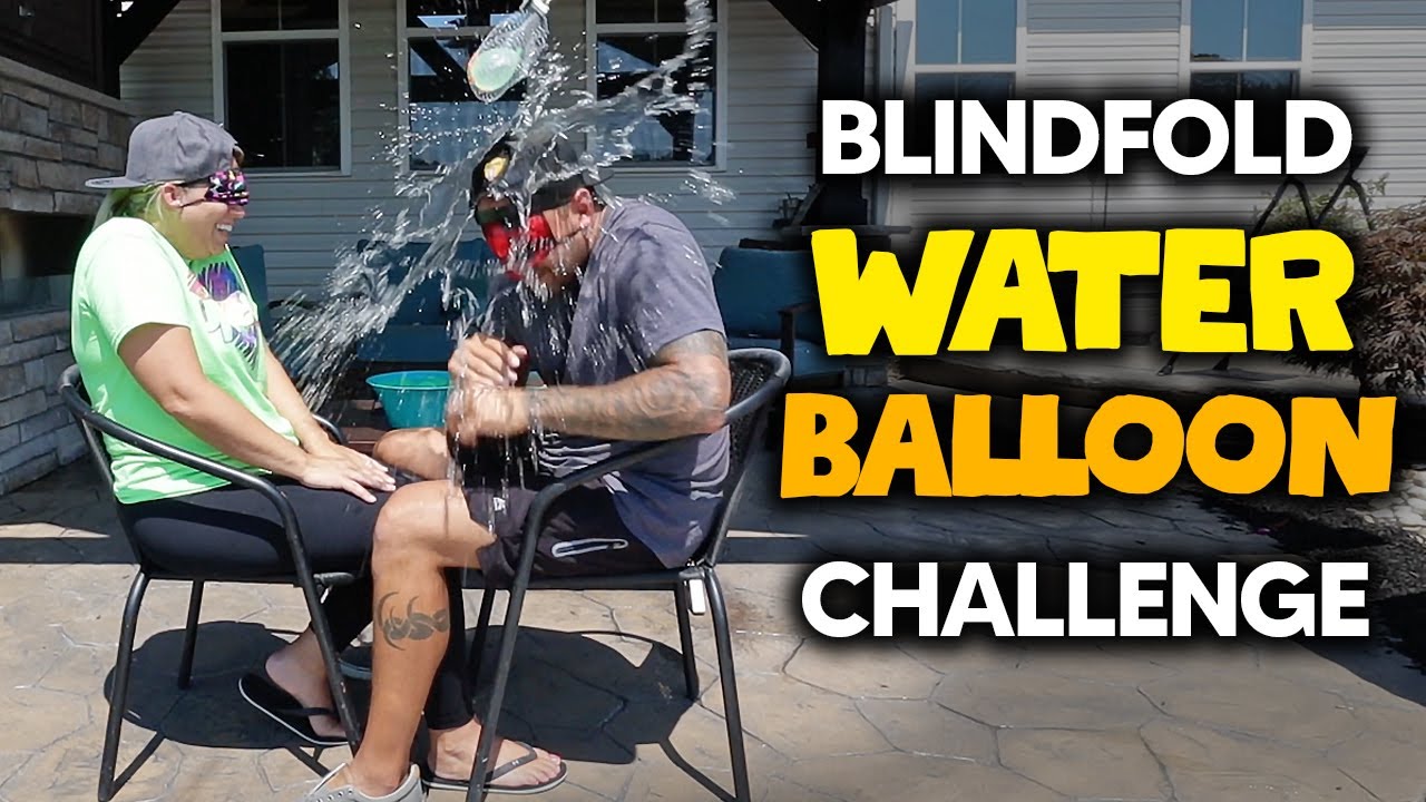 HE GOT SMACKED! *Blindfold Water Balloon Challenge* YouTube