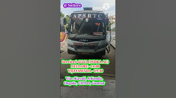 Indra AC Nellore to Vijayawada #apsrtc #shorts #bus #nellore #vijayawada #guntur #ongole