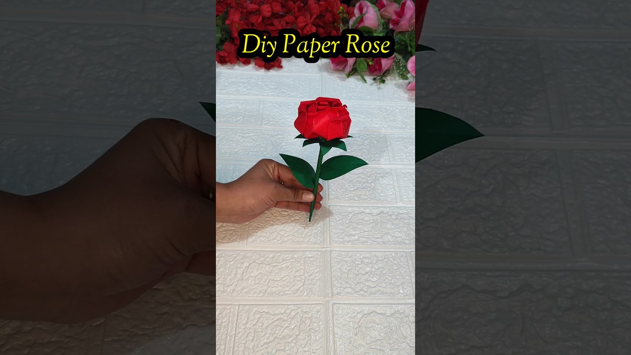 Paper Rose🌹for Velentine Day l Easy Paper Craft #ytshorts #rose #easypapercraft #diy #velentine_day