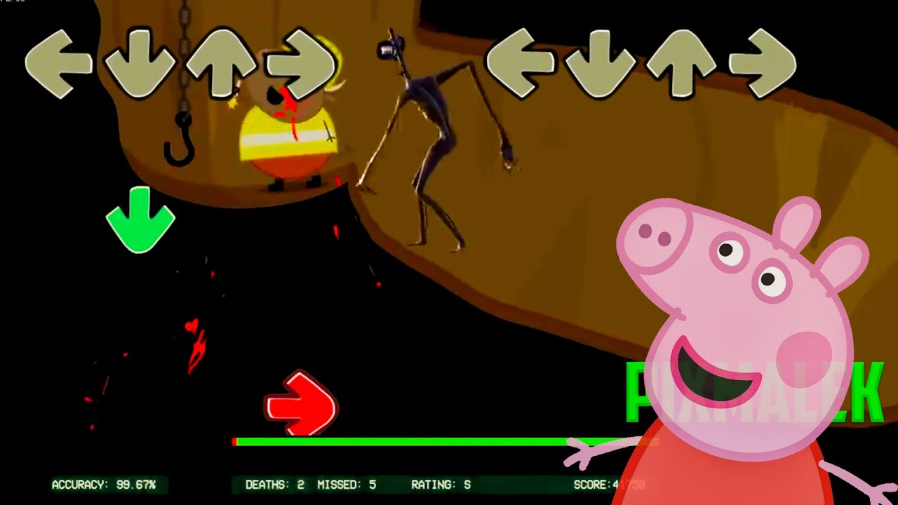 Siren Head Got Out The Sewer and Attacked Peppa in Friday Night Funkin be like||Muddy Puddles Funkin