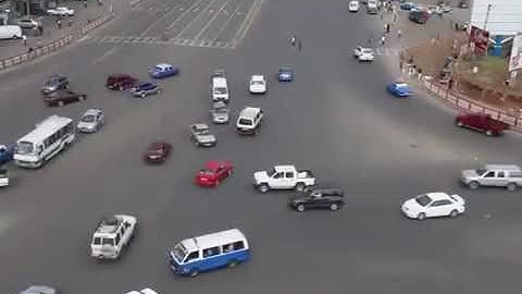 An intersection in Ethiopia without traffic lights!