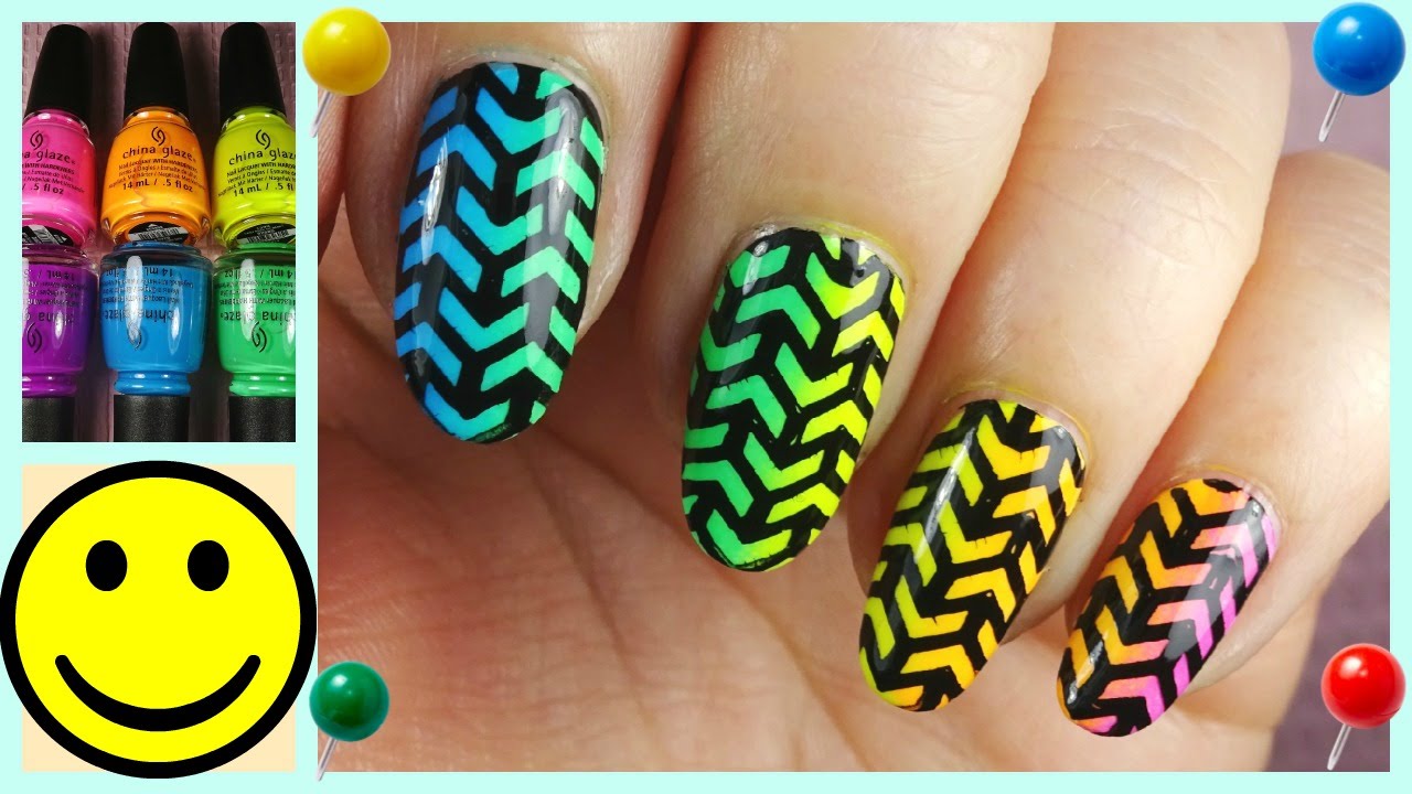 レインボーグラデーション Rainbow Gradient Stamping Nail スタンピングネイル Youtube