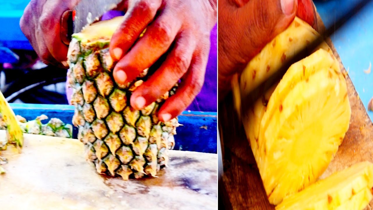 Amazing Fruits Cutting Skills How To Cut Pineapples PDFOODS YouTube