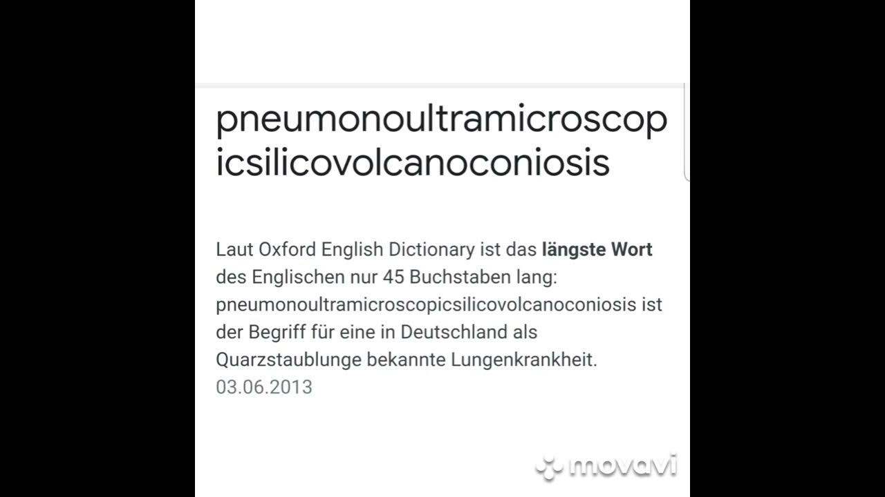 Das längste Englische Wort (45 Buchstaben) der Welt YouTube